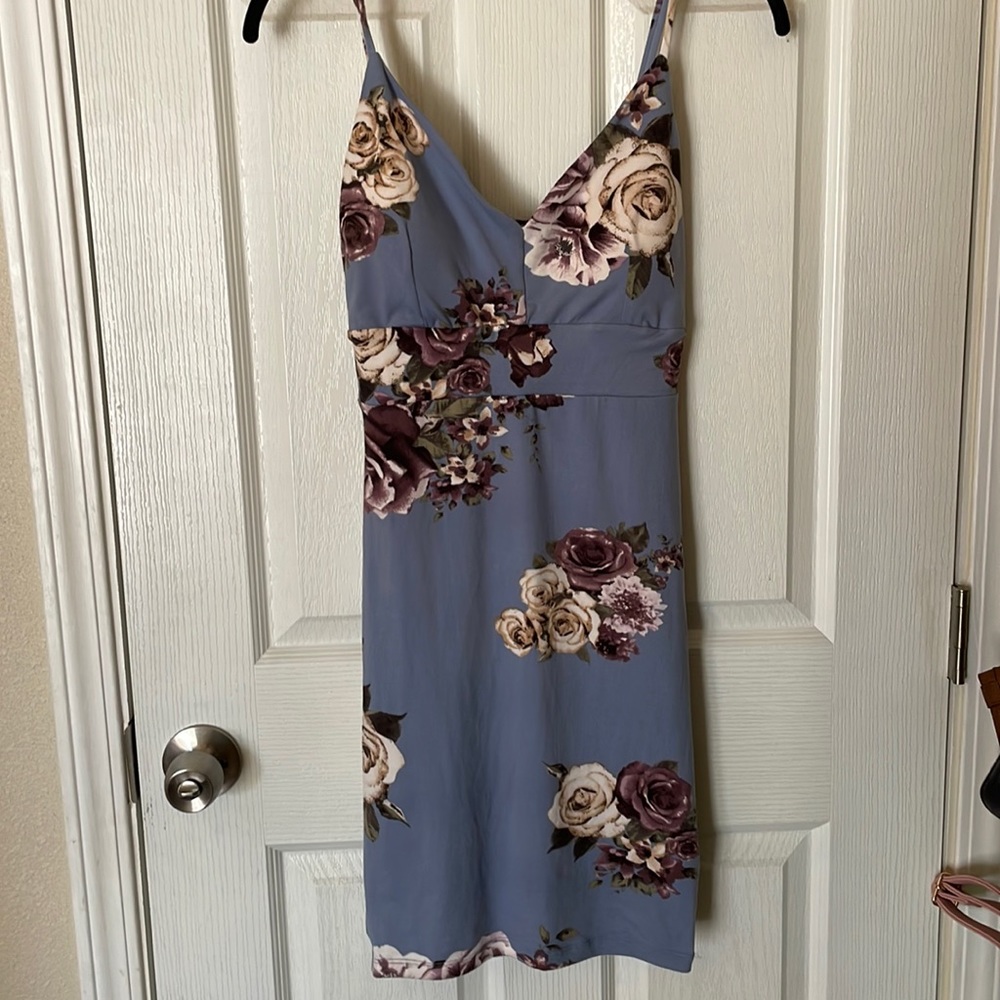 Blue floral dress